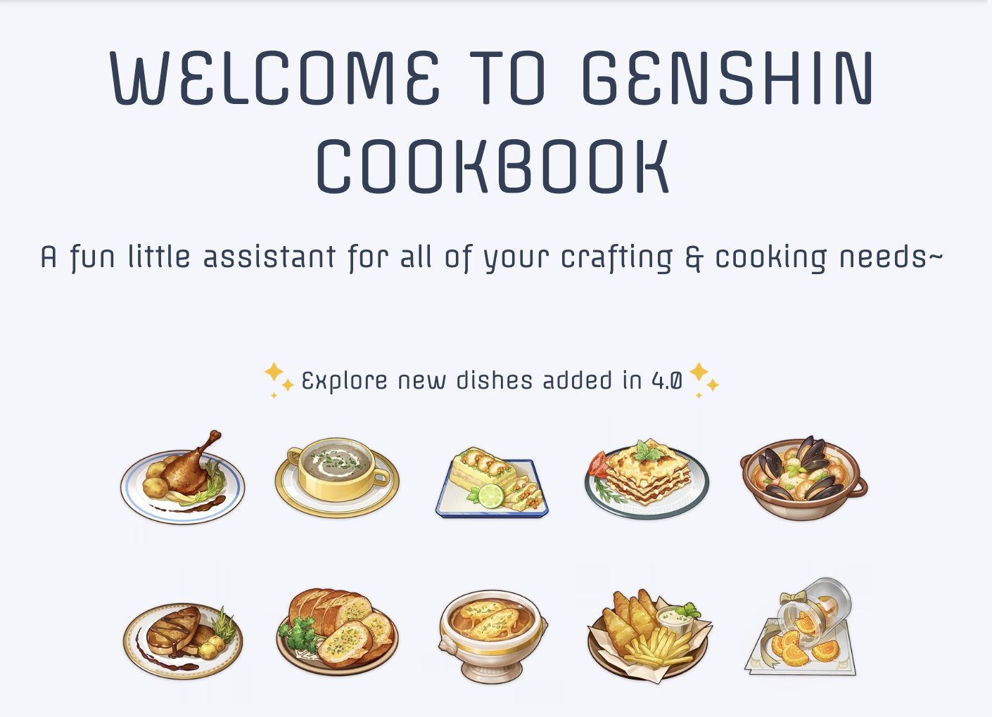 Genshin Cookbook Preview