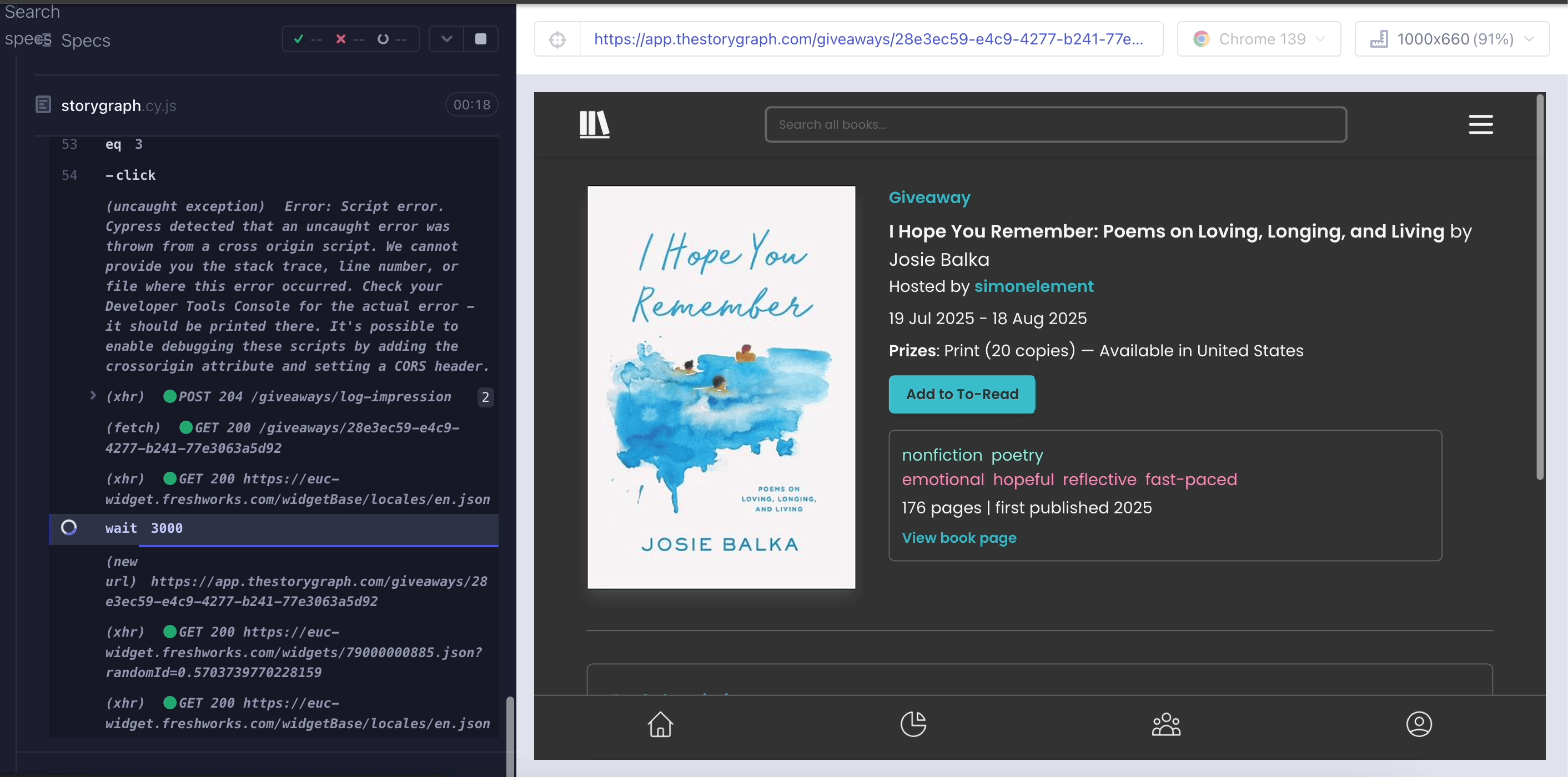 Storygraph Bot Demo