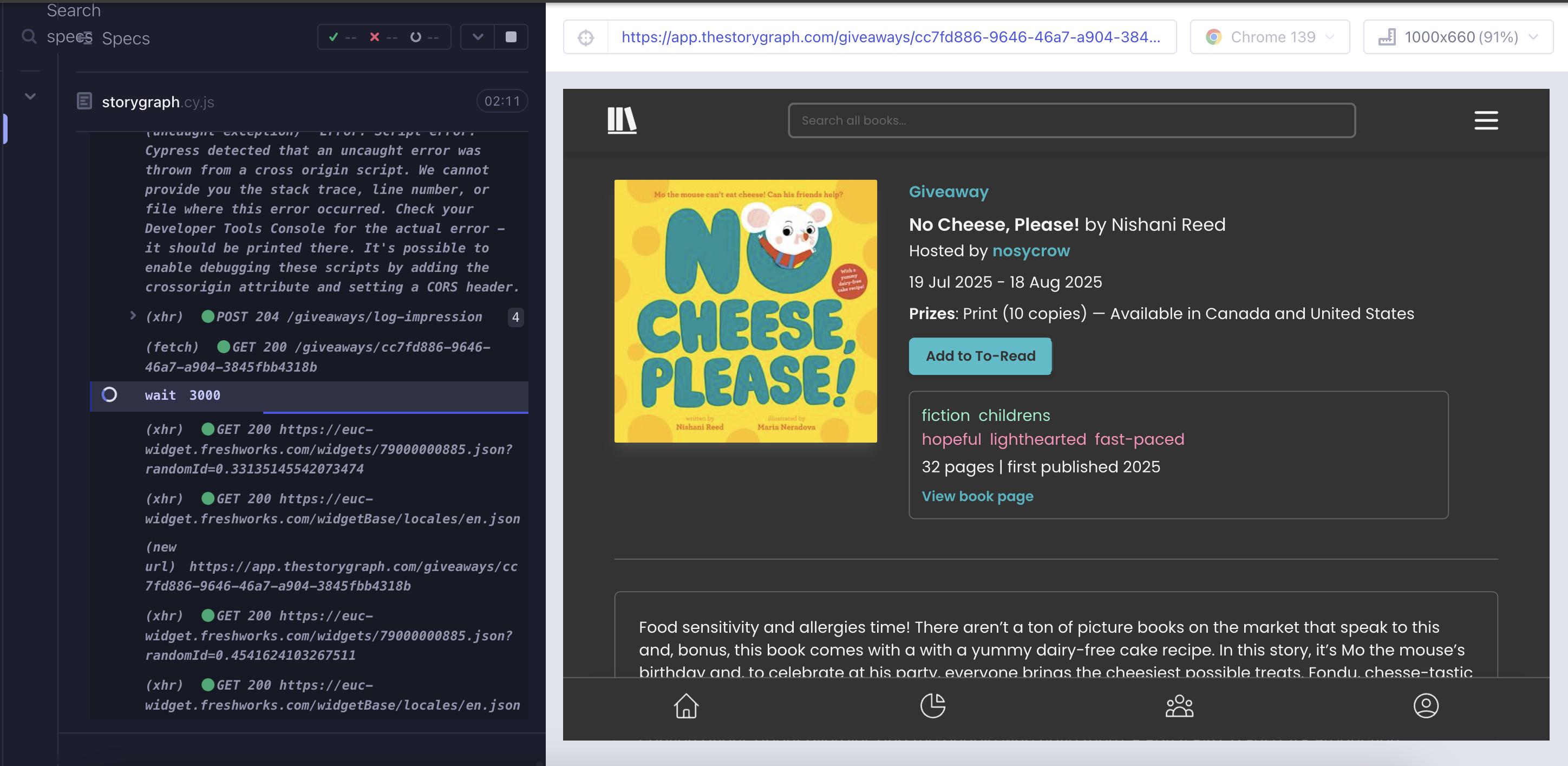 Storygraph Giveaway Bot Preview